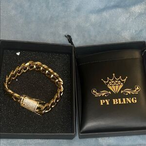 Gold Bracelet with Silver Accents